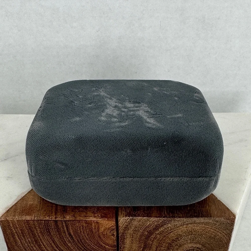 Estate Gray Velvet Travel Jewelry Box